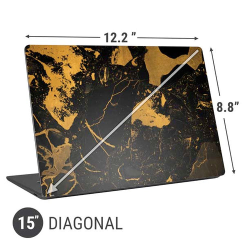 Black and Gold Scattered Marble Universal Laptop 15in (12.2 x 8.8in) Skin